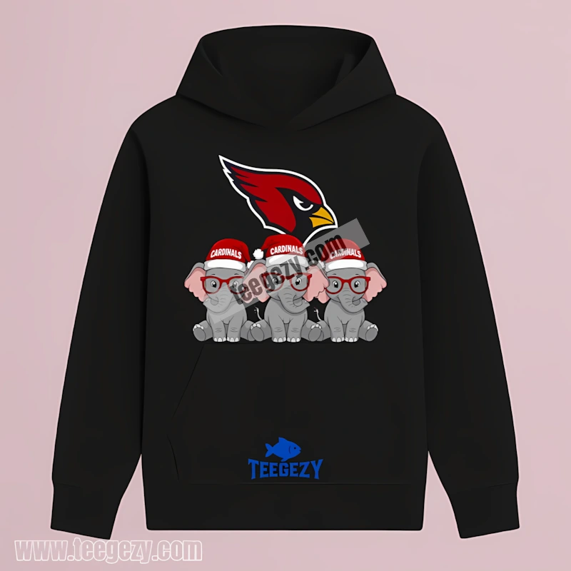 Arizona Cardinals Christmas Nfl Elephants Unisex Hoodie Arizona Cardinals Christmas Nfl Elephants Unisex Hoodie