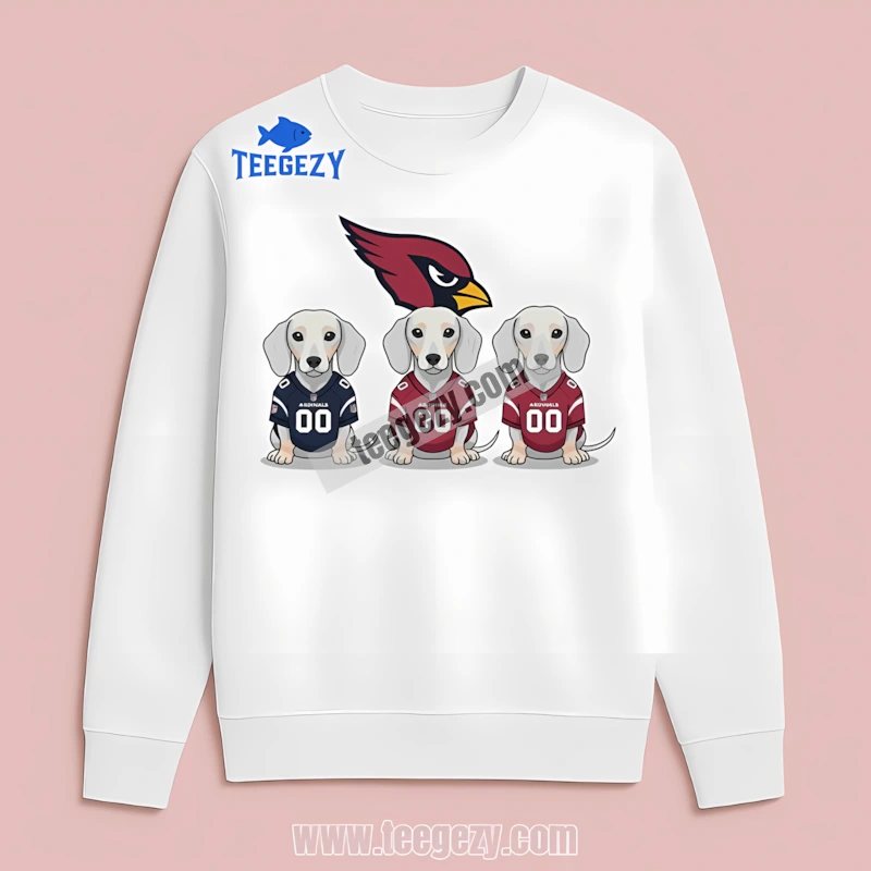 Arizona Cardinals Football Dachshund Dogs Retro Long Sleeve Arizona Cardinals Football Dachshund Dogs Retro Long Sleeve