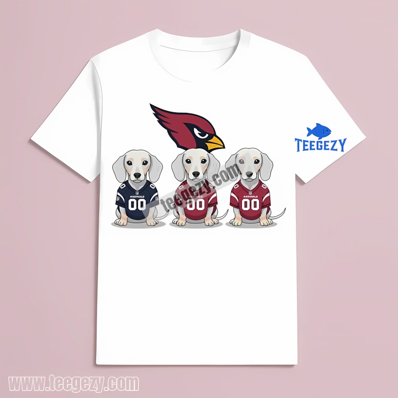 Arizona Cardinals Football Dachshund Dogs Retro T-Shirt Arizona Cardinals Football Dachshund Dogs Retro T-Shirt