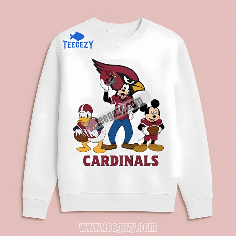 Arizona Cardinals Nfl Disney Mickey Donald Goofy Regular Long Sleeve Arizona Cardinals Nfl Disney Mickey Donald Goofy Regular Long Sleeve