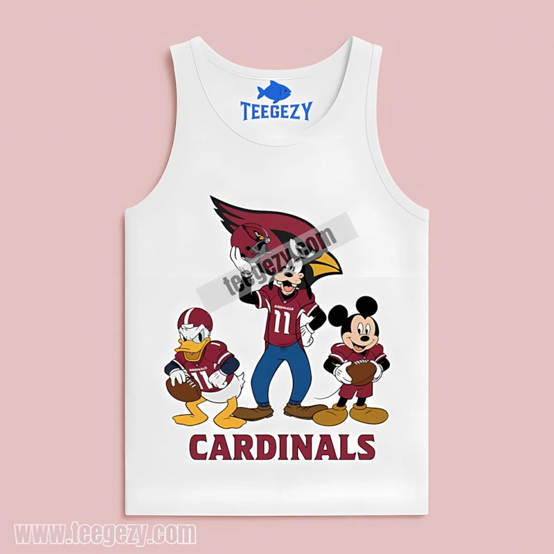 Arizona Cardinals Nfl Disney Mickey Donald Goofy Regular Tanktop Arizona Cardinals Nfl Disney Mickey Donald Goofy Regular Tanktop