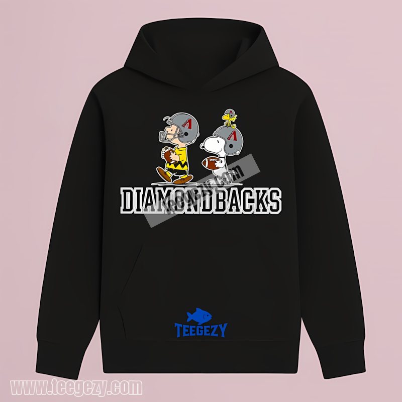 Arizona Diamondbacks Charlie Brown And Snoopy Play Together Regular Hoodie Arizona Diamondbacks Charlie Brown And Snoopy Play Together Regular Hoodie