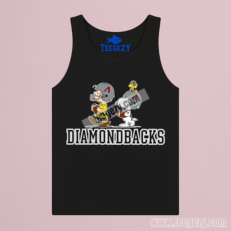 Arizona Diamondbacks Charlie Brown And Snoopy Play Together Regular Tanktop Arizona Diamondbacks Charlie Brown And Snoopy Play Together Regular Tanktop