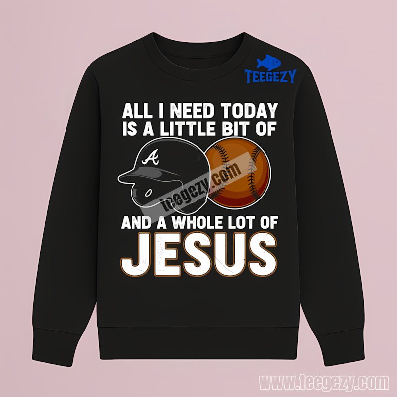 Atlanta Braves Baseball And Jesus Color Long Sleeve Atlanta Braves Baseball And Jesus Color Long Sleeve