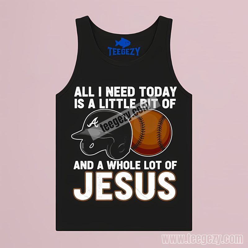 Atlanta Braves Baseball And Jesus Color Tanktop Atlanta Braves Baseball And Jesus Color Tanktop