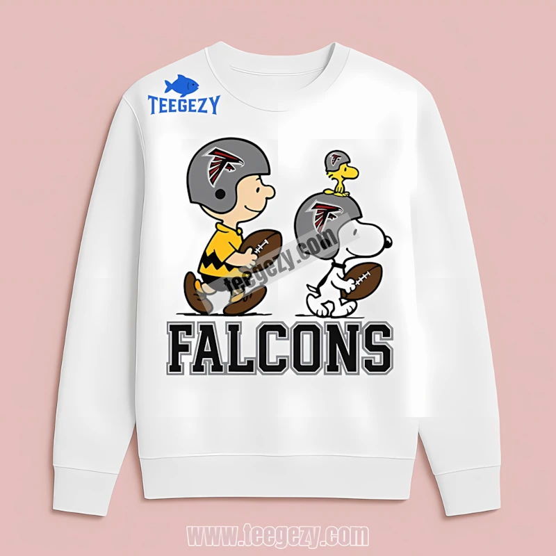 Atlanta Falcons Charlie Brown And Snoopy Play Together Classic Long Sleeve Atlanta Falcons Charlie Brown And Snoopy Play Together Classic Long Sleeve