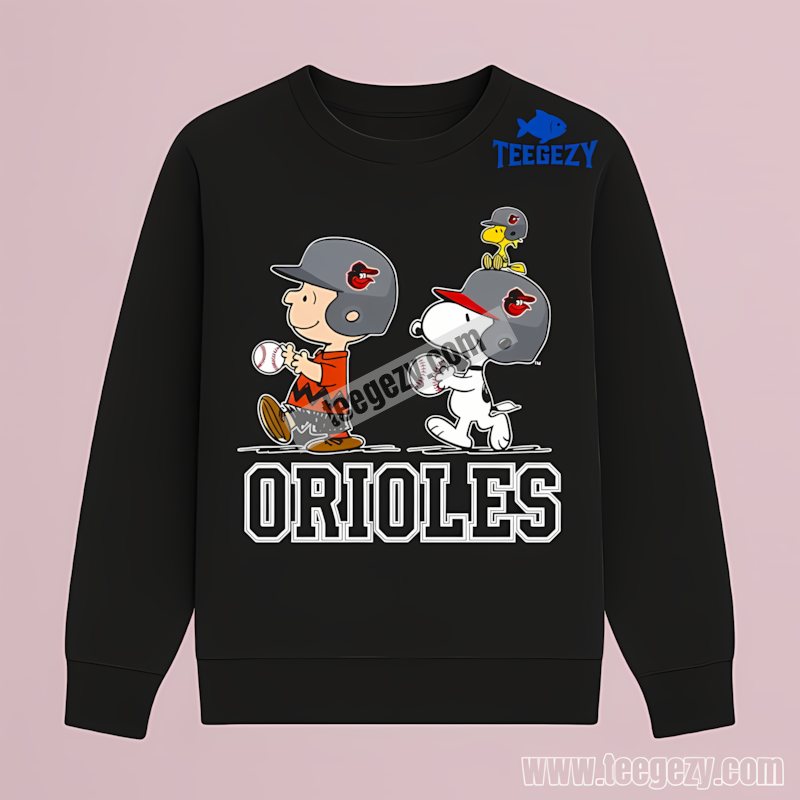 Baltimore Orioles Charlie Brown And Snoopy Play Together Sports Long Sleeve Baltimore Orioles Charlie Brown And Snoopy Play Together Sports Long Sleeve