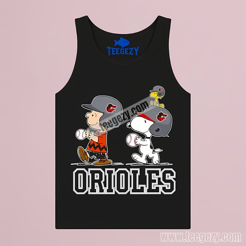 Baltimore Orioles Charlie Brown And Snoopy Play Together Sports Tanktop Baltimore Orioles Charlie Brown And Snoopy Play Together Sports Tanktop