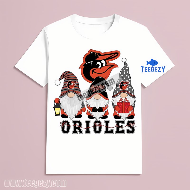Baltimore Orioles Christmas Gnomes Graphic T-Shirt Baltimore Orioles Christmas Gnomes Graphic T-Shirt