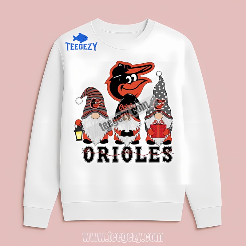 Baltimore Orioles Christmas Gnomes Graphic Long Sleeve Baltimore Orioles Christmas Gnomes Graphic Long Sleeve