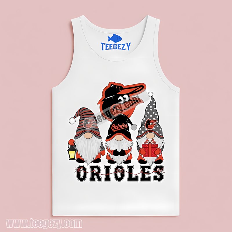 Baltimore Orioles Christmas Gnomes Graphic Tanktop Baltimore Orioles Christmas Gnomes Graphic Tanktop
