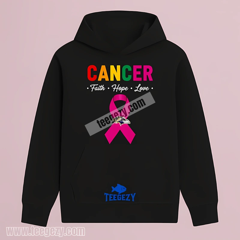 Baltimore Ravens Cancer Awareness Faith Hope Love Adults Hoodie Baltimore Ravens Cancer Awareness Faith Hope Love Adults Hoodie