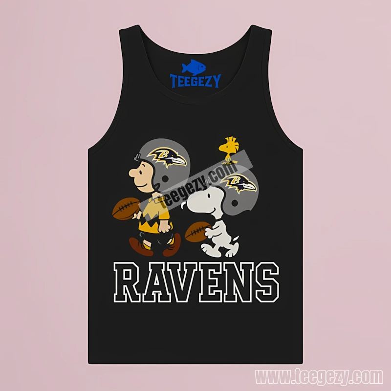 Baltimore Ravens Charlie Brown And Snoopy Play Together Sports Tanktop Baltimore Ravens Charlie Brown And Snoopy Play Together Sports Tanktop