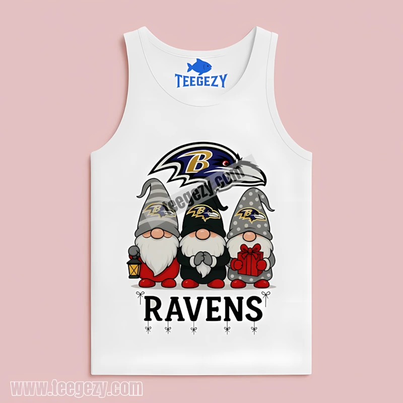Baltimore Ravens Christmas Gnomes Graphic Tanktop Holiday Baltimore Ravens Christmas Gnomes Graphic Tanktop Holiday