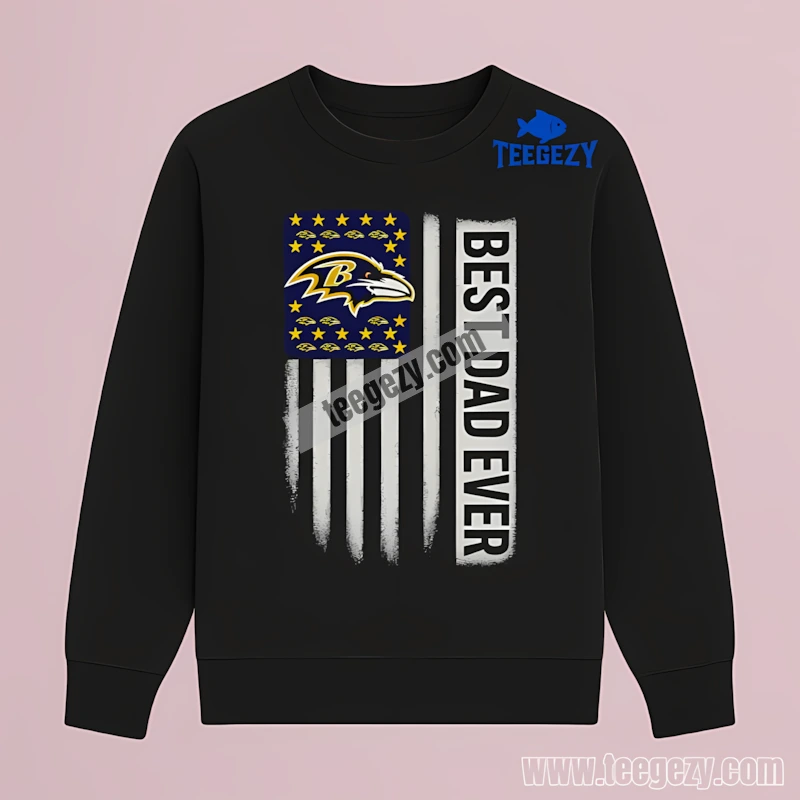 Best Dad Baltimore Ravens Ever American Flag Trendy Long Sleeve Best Dad Baltimore Ravens Ever American Flag Trendy Long Sleeve