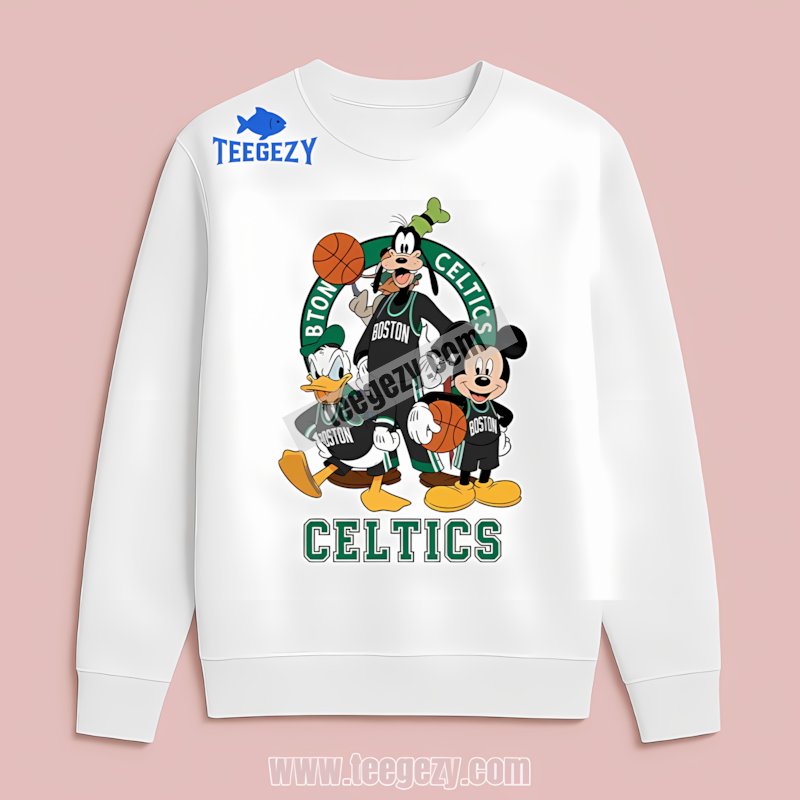 Boston Celtics Disney Nba Player Mickey Donald Goofy Long Sleeve Design Boston Celtics Disney Nba Player Mickey Donald Goofy Long Sleeve Design