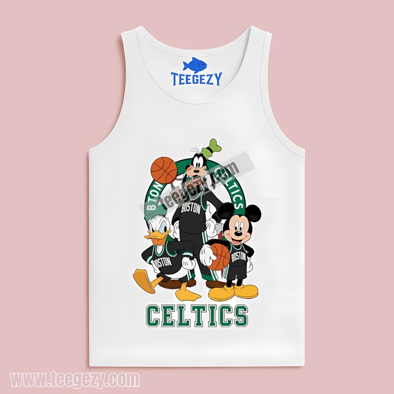 Boston Celtics Disney Nba Player Mickey Donald Goofy Tanktop Design Boston Celtics Disney Nba Player Mickey Donald Goofy Tanktop Design