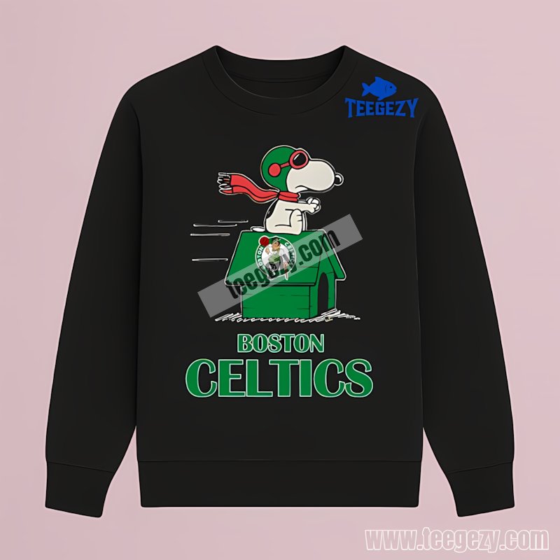 Boston Celtics Peanuts Snoopy Flying Classic Long Sleeve Boston Celtics Peanuts Snoopy Flying Classic Long Sleeve