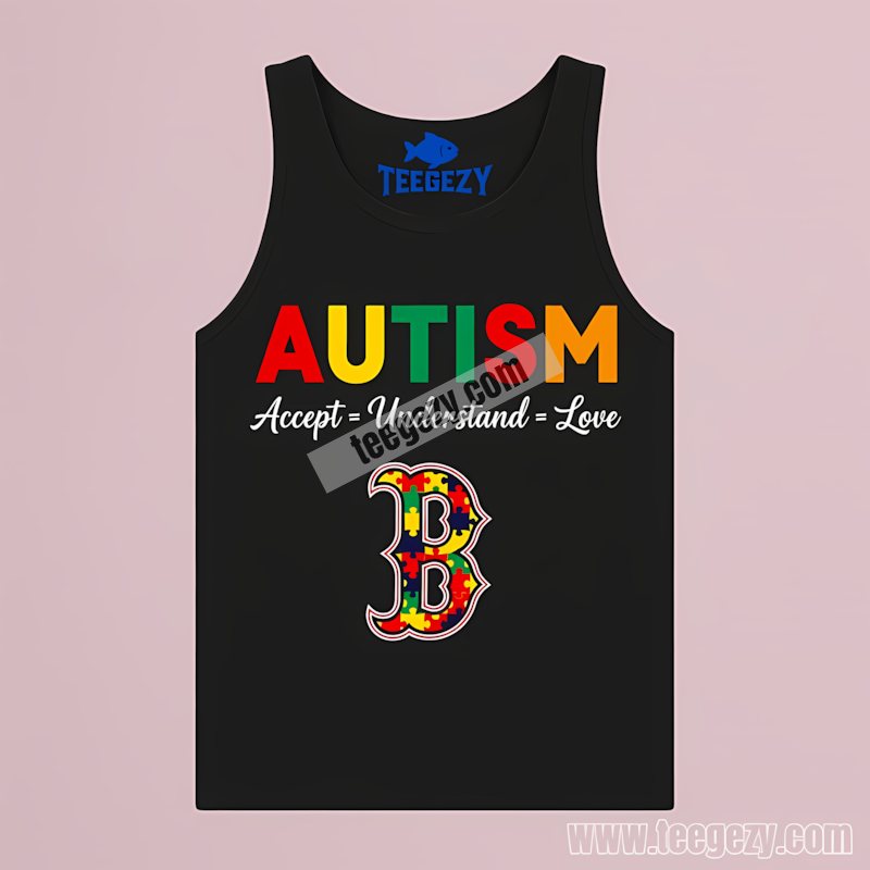 Boston Red Sox Autism Awareness Accept Understand Love Cotton Tanktop Boston Red Sox Autism Awareness Accept Understand Love Cotton Tanktop