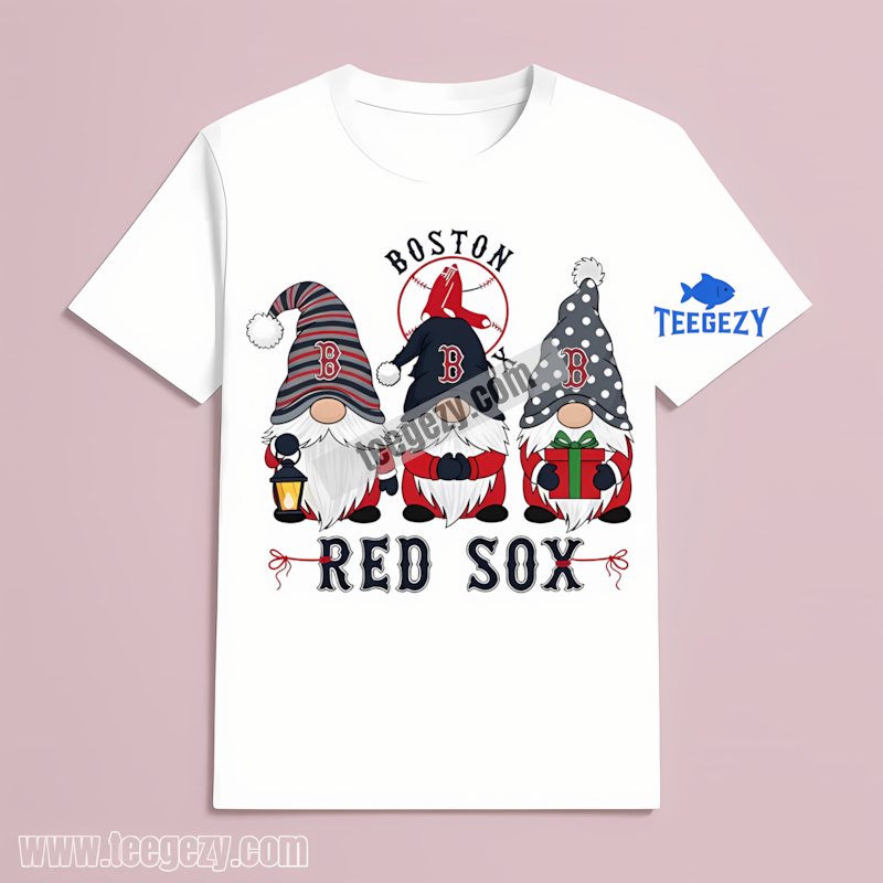 Boston Red Sox Christmas Gnomes Graphic T-Shirt Boston Red Sox Christmas Gnomes Graphic T-Shirt