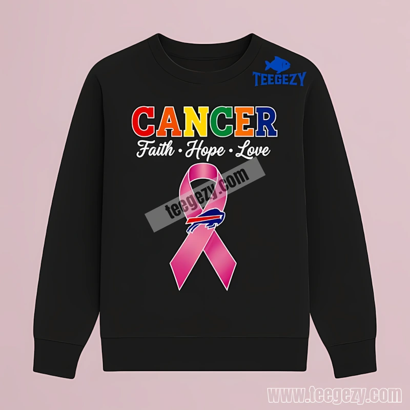 Buffalo Bills Cancer Awareness Faith Hope Love Regular Long Sleeve Buffalo Bills Cancer Awareness Faith Hope Love Regular Long Sleeve