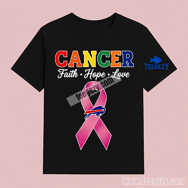 Buffalo Bills Cancer Awareness Faith Hope Love Regular T-Shirt Buffalo Bills Cancer Awareness Faith Hope Love Regular T-Shirt