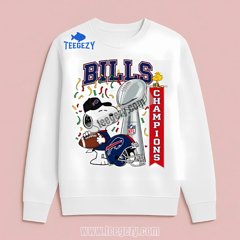 Buffalo Bills Champions Snoopy Celebration Cotton Long Sleeve Buffalo Bills Champions Snoopy Celebration Cotton Long Sleeve