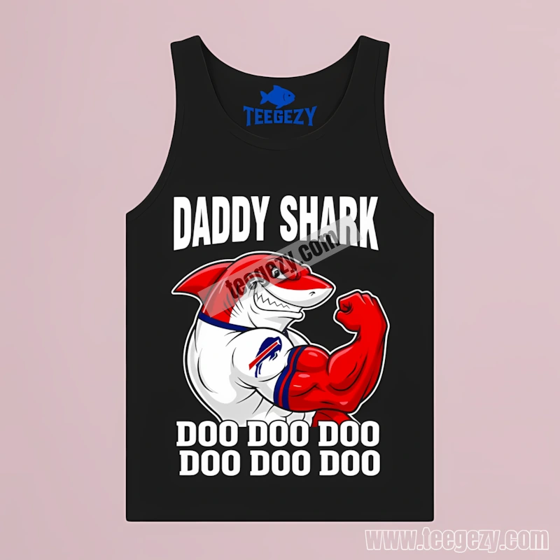 Buffalo Bills Daddy Shark Color Tanktop Buffalo Bills Daddy Shark Color Tanktop
