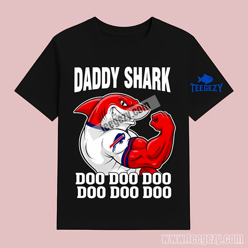 Buffalo Bills Daddy Shark Color T-Shirt Buffalo Bills Daddy Shark Color T-Shirt