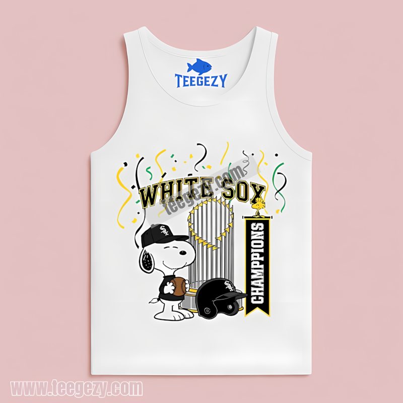 Chicago White Sox Champions Snoopy Celebration Color Tanktop Chicago White Sox Champions Snoopy Celebration Color Tanktop