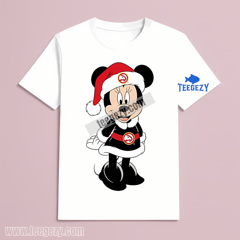 Christmas Atlanta Hawks Minnie Santa Festive T-Shirt For Fans Christmas Atlanta Hawks Minnie Santa Festive T-Shirt For Fans