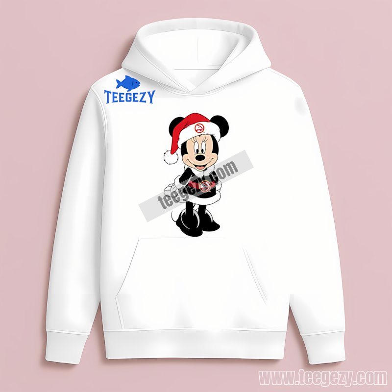 Christmas Atlanta Hawks Minnie Santa Festive Hoodie For Fans Christmas Atlanta Hawks Minnie Santa Festive Hoodie For Fans