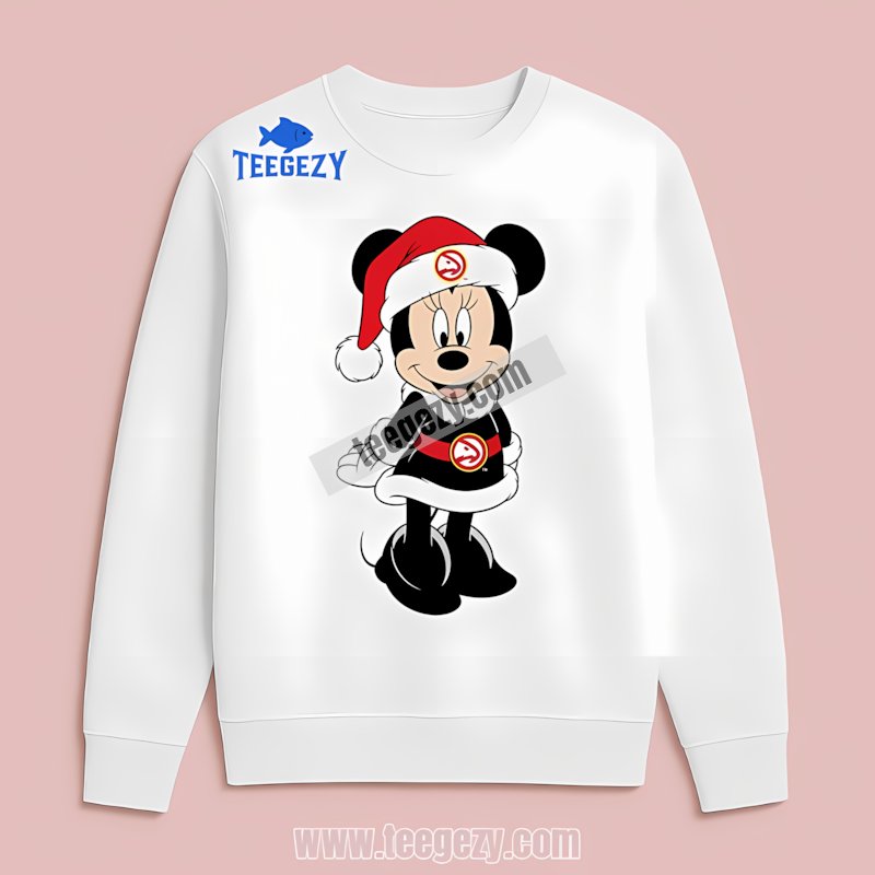 Christmas Atlanta Hawks Minnie Santa Festive Long Sleeve For Fans Christmas Atlanta Hawks Minnie Santa Festive Long Sleeve For Fans
