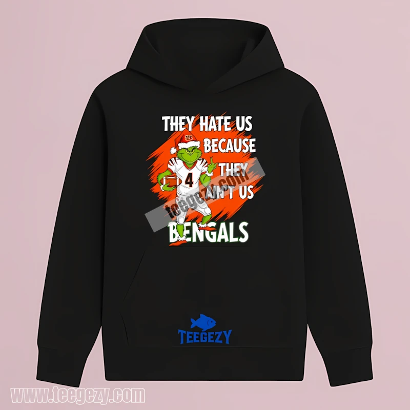Christmas Cincinnati Bengals Grinch They Hate Us Because They Aint Us Hoodie Christmas Cincinnati Bengals Grinch They Hate Us Because They Aint Us Hoodie
