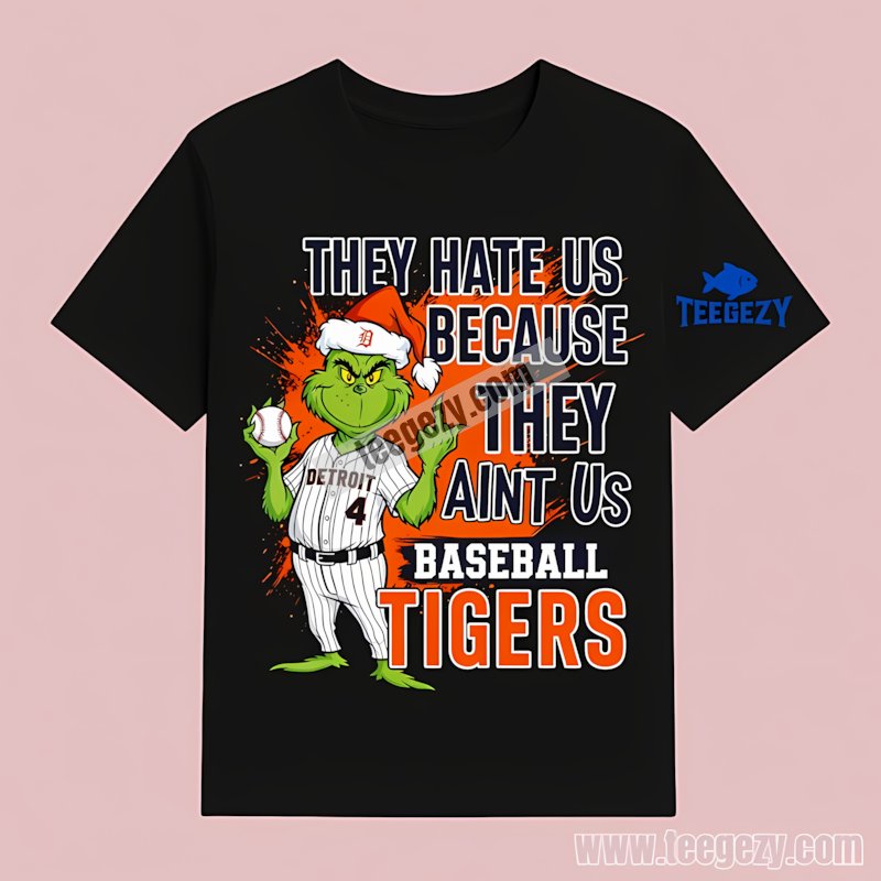 Christmas Detroit Tigers Grinch They Hate Us Design Shirt