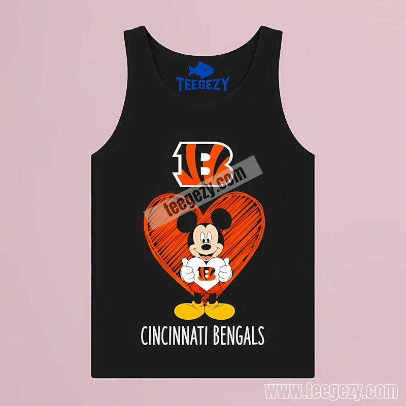 Cincinnati Bengals Mickey Heart Tanktop Men Women Cincinnati Bengals Mickey Heart Tanktop Men Women