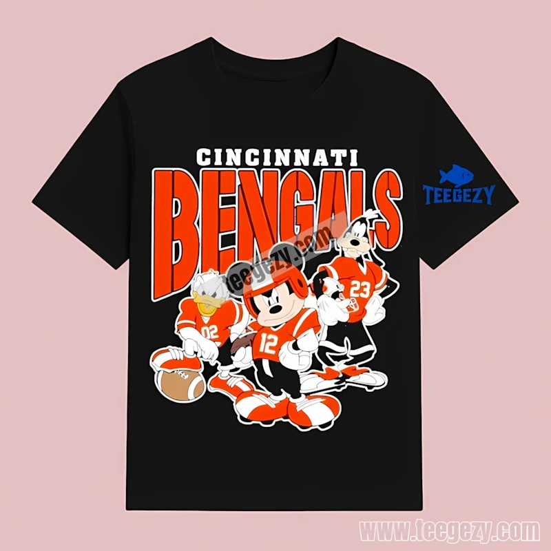 Cincinnati Bengals Vs Disney Team Mickey Donald Goofy Players T-Shirt Cincinnati Bengals Vs Disney Team Mickey Donald Goofy Players T-Shirt