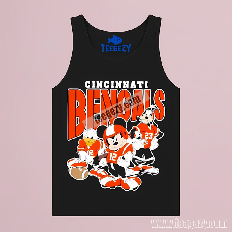 Cincinnati Bengals Vs Disney Team Mickey Donald Goofy Players Tanktop Cincinnati Bengals Vs Disney Team Mickey Donald Goofy Players Tanktop