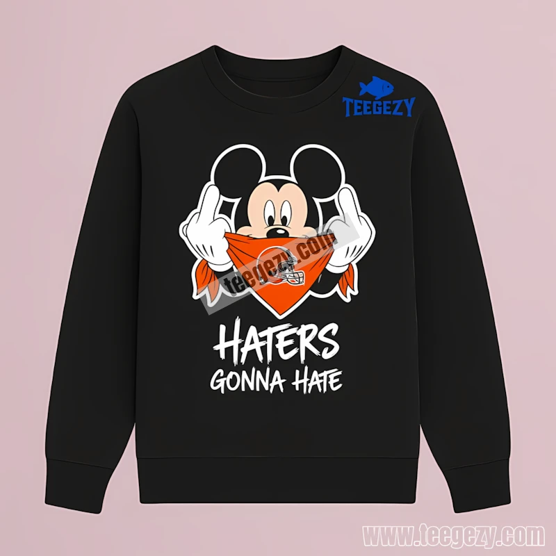 Cleveland Browns Mickey Haters Gonna Hate Unisex Long Sleeve Cleveland Browns Mickey Haters Gonna Hate Unisex Long Sleeve