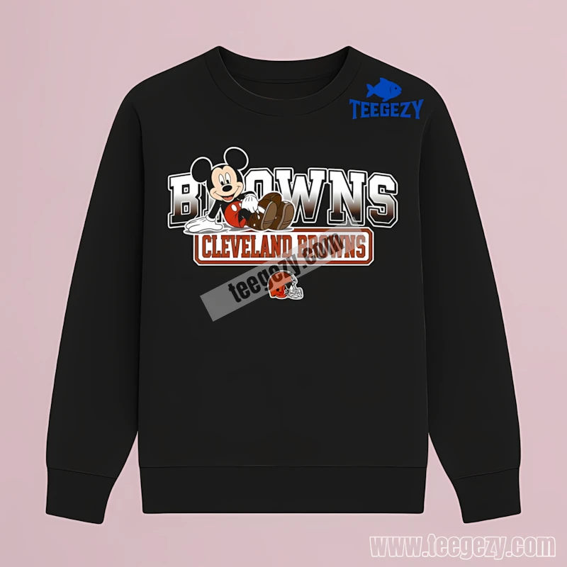 Cleveland Browns Mickey Mouse Relaxed Funny Long Sleeve Men Women Cleveland Browns Mickey Mouse Relaxed Funny Long Sleeve Men Women