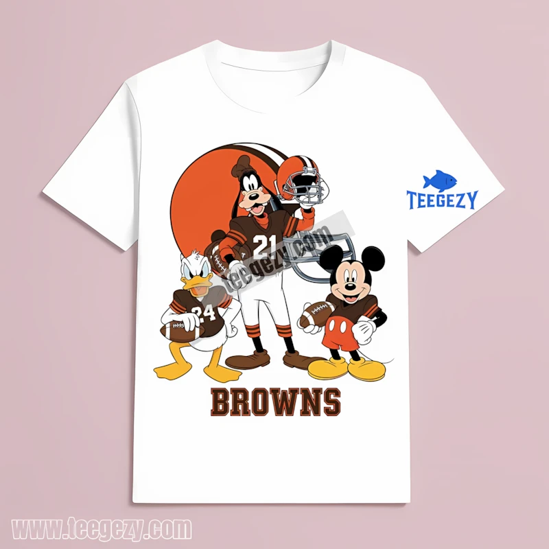 Cleveland Browns Vs Disney Team Mickey Donald Goofy T-Shirt Cleveland Browns Vs Disney Team Mickey Donald Goofy T-Shirt