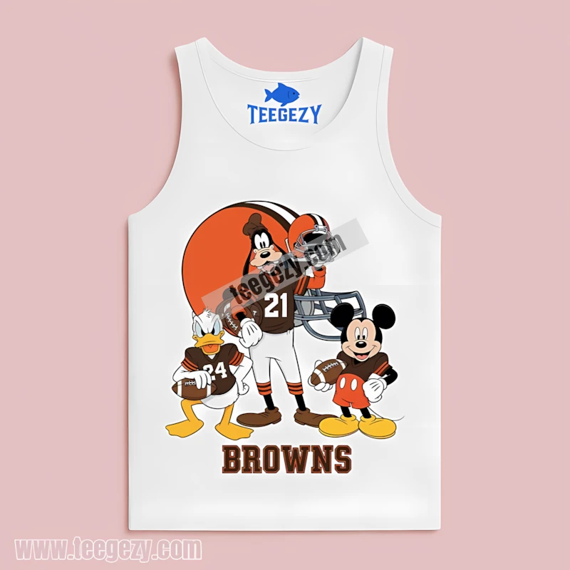 Cleveland Browns Vs Disney Team Mickey Donald Goofy Tanktop Cleveland Browns Vs Disney Team Mickey Donald Goofy Tanktop