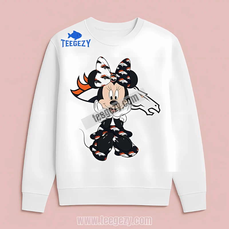Cute Minnie Mouse Denver Broncos Long Sleeve For Fan Cute Minnie Mouse Denver Broncos Long Sleeve For Fan