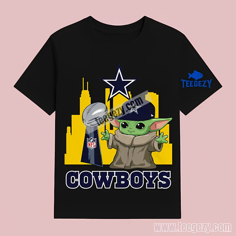 Dallas Cowboys Baby Yoda Holding Super Bowl Cup Vintage T-Shirt Dallas Cowboys Baby Yoda Holding Super Bowl Cup Vintage T-Shirt