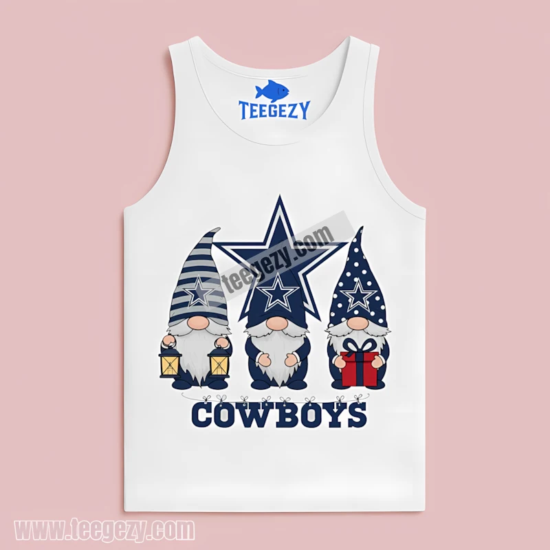Dallas Cowboys Christmas Gnomes Tanktop Unisex Dallas Cowboys Christmas Gnomes Tanktop Unisex