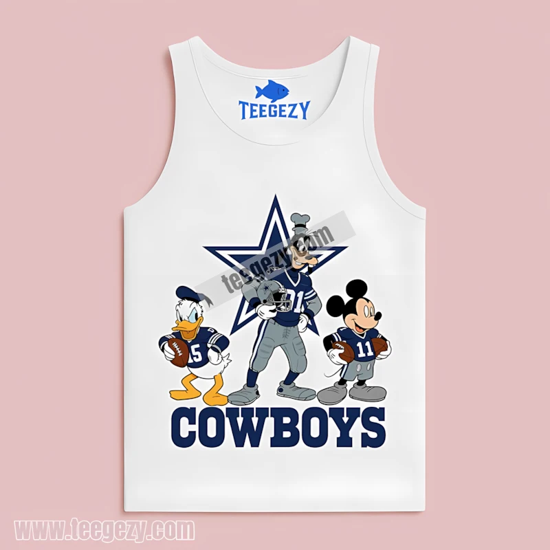 Dallas Cowboys Disney Characters Mickey Donald Goofy Tanktop Classic Dallas Cowboys Disney Characters Mickey Donald Goofy Tanktop Classic