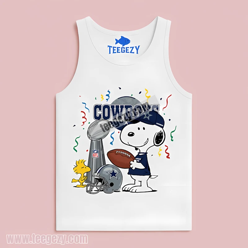 Dallas Cowboys With Champions Snoopy Celebration Tanktop Design Dallas Cowboys With Champions Snoopy Celebration Tanktop Design