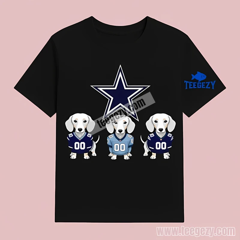 Dallas Cowboys With Dachshund Dogs T-Shirt Vintage Dallas Cowboys With Dachshund Dogs T-Shirt Vintage