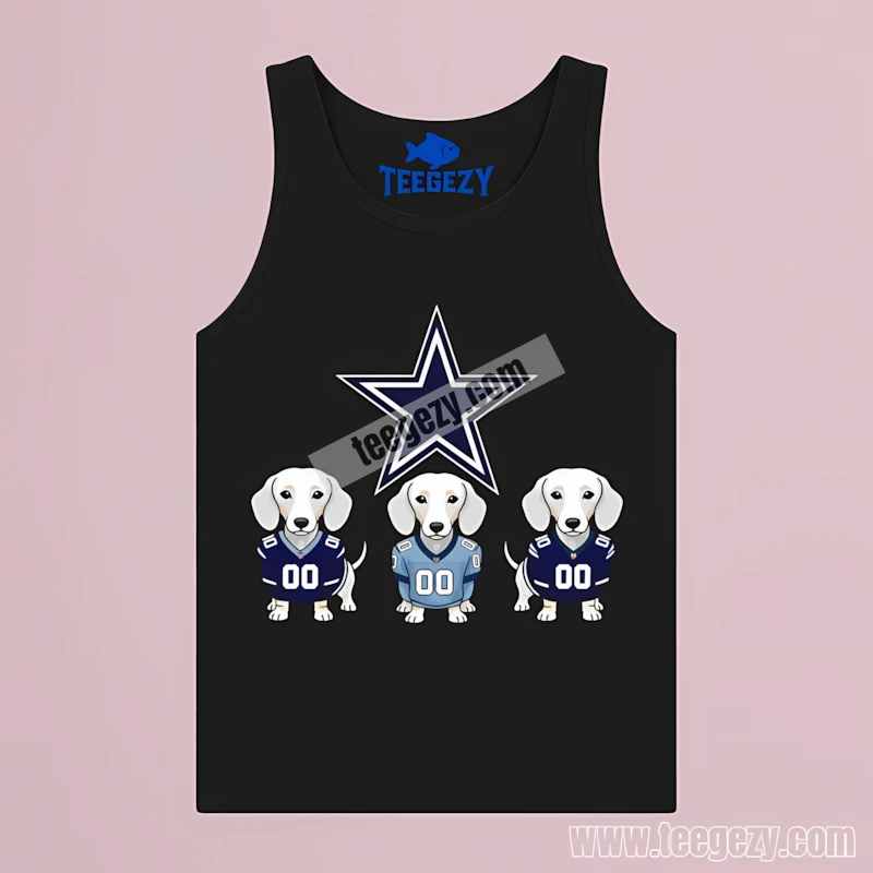 Dallas Cowboys With Dachshund Dogs Tanktop Vintage Dallas Cowboys With Dachshund Dogs Tanktop Vintage