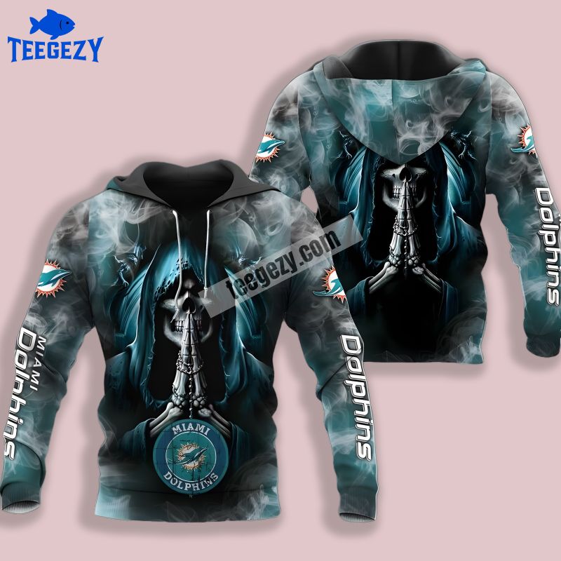 Death Smoke Miami Dolphins Blue Black 3D Hoodies For Sale Death Smoke Miami Dolphins Blue Black 3D Hoodies For Sale